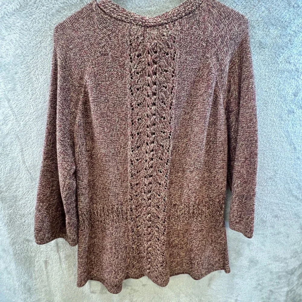 Bob Timberlake Large Maroon‎ Marled Knit Cardigan Button Cottagecore Boho Rustic